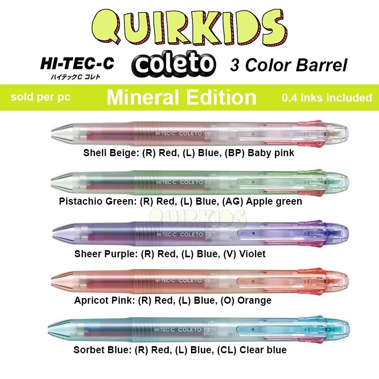 Coleto 3 Color Barrel MINERAL EDITION series Pilot with Ink Refill ...