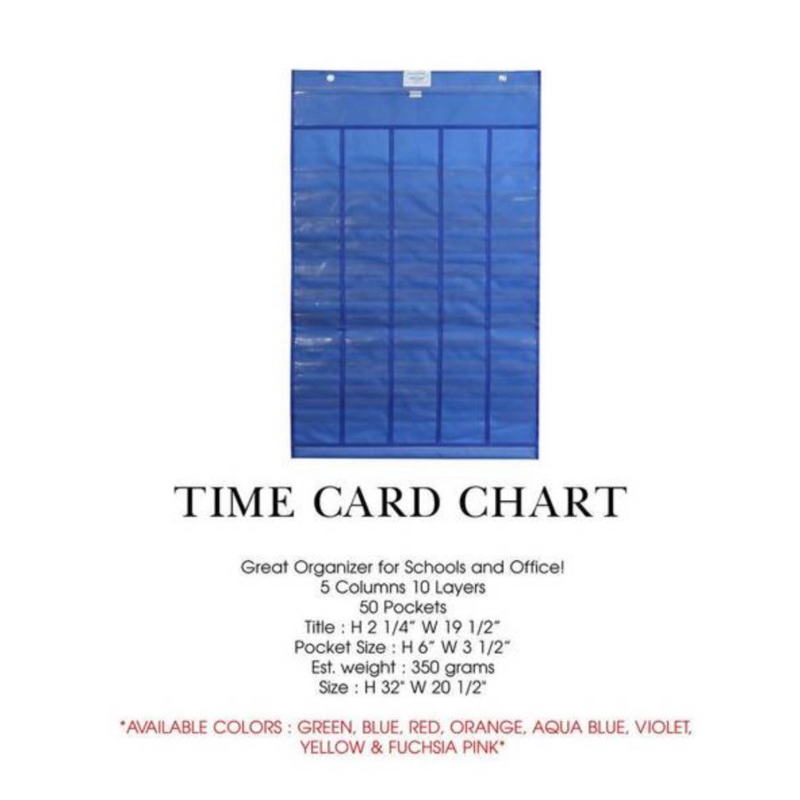 TIMECARD CHART BIG ORGANIZER | Shopee Philippines