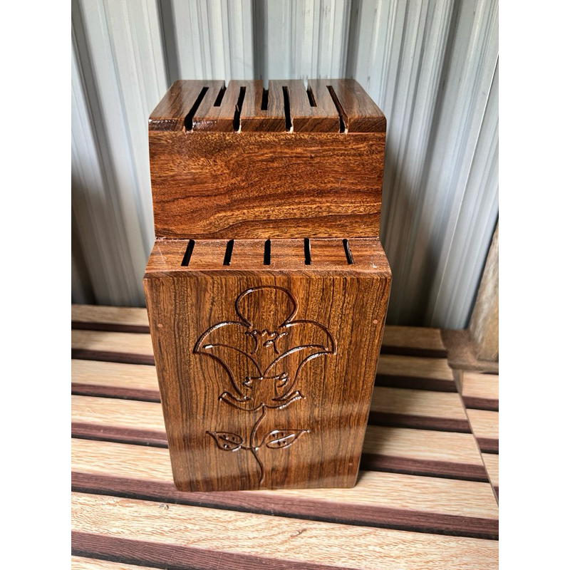 double knife holder magkuno wood | Shopee Philippines