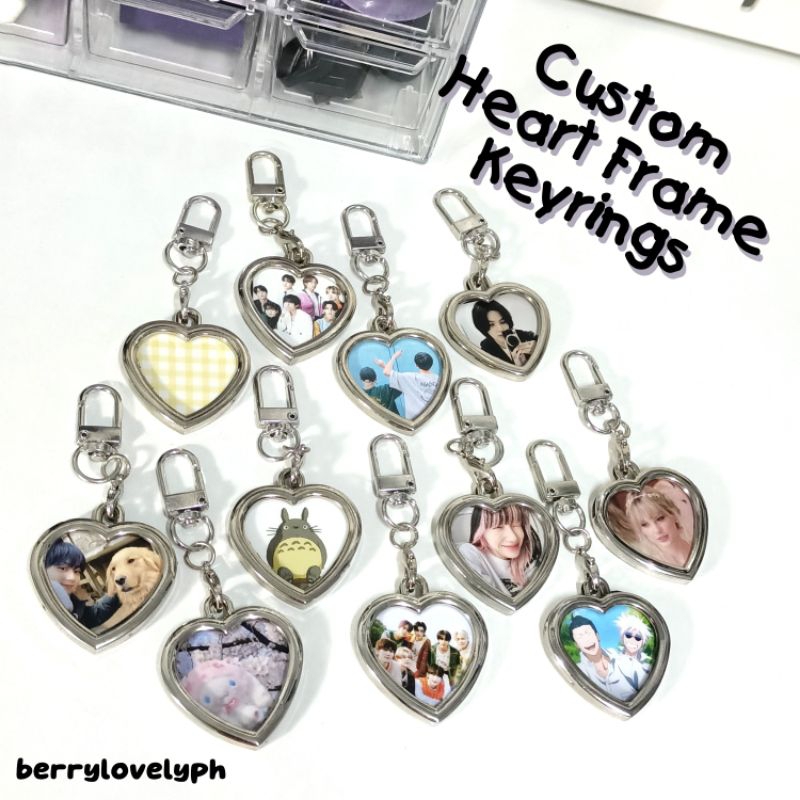 Custom Heart Photo Frame Keyring Keychain [order today, shipout ...