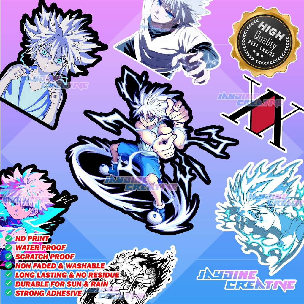 Killua HxH Peeker Sticker Kiss Cut Sticker, Indoor Outdoor Vinyl ...