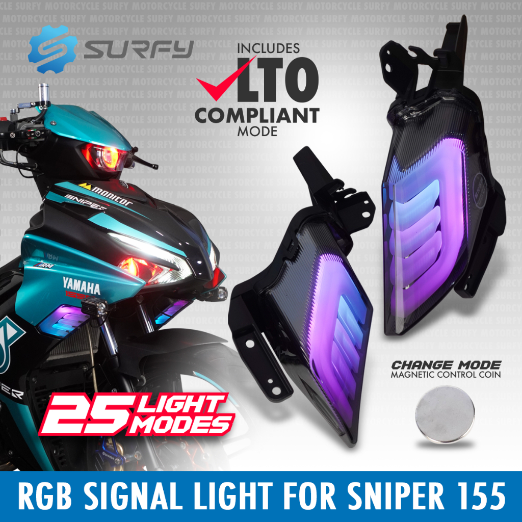 Shark Power Sniper 155 Signal Light Front RGB Flowing 25Modes LED