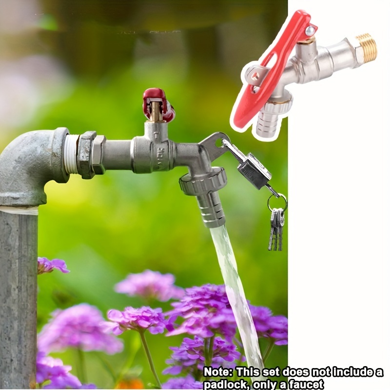 OKDA Lockable Brass Faucet Outdoor Garden Anti-Theft Faucet With 30mm ...