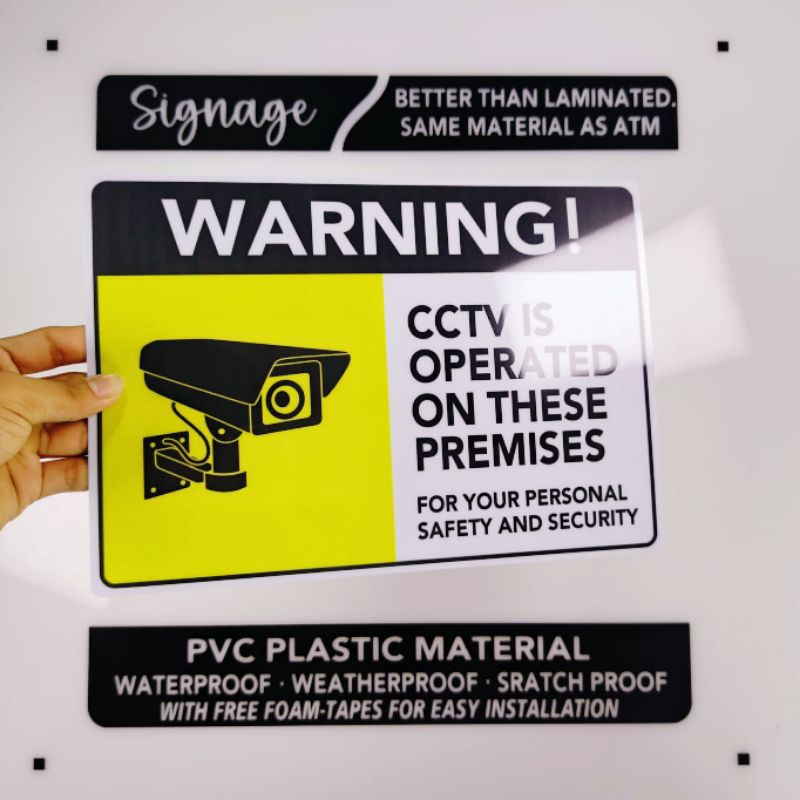 SIGNAGE - WARNING CCTV IS OPERATED ON THESE PREMISES - PVC PLASTIC ...