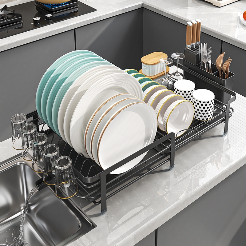 Kitchen dryer stainless steel tableware rack bowl shelf stand on the ...