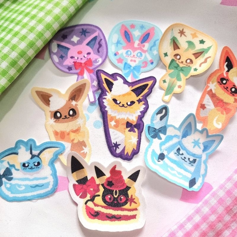 Pokemon Eeveelutions Stickers Eevee Jolteon Umbreon Glaceon Espeon ...