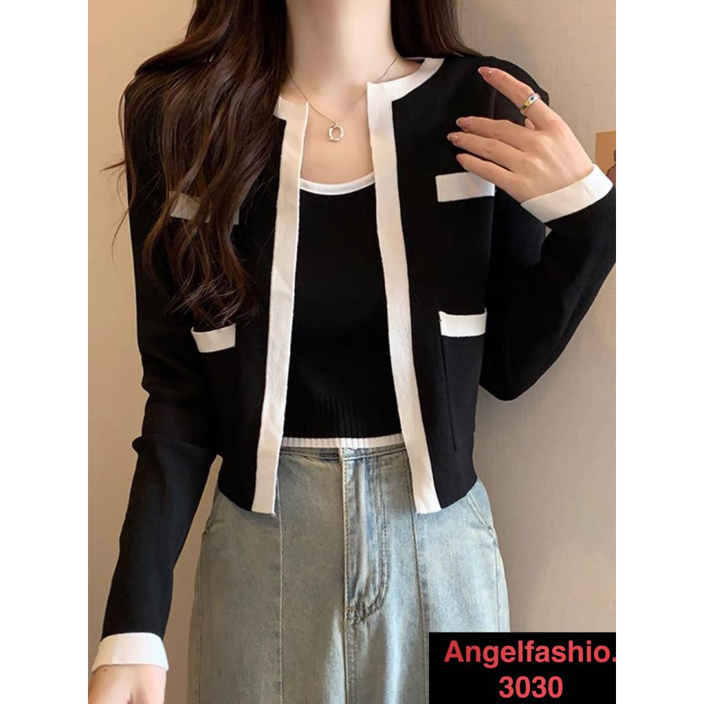 #3030 Cardigan and Cami Inner Top (Original Thick Fabric not Local ...