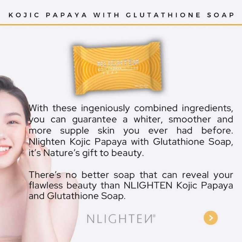 nlighten kojic papaya with glutathione NLIGHTEN Kojic papaya soap 10 pieces with glutathione nworld