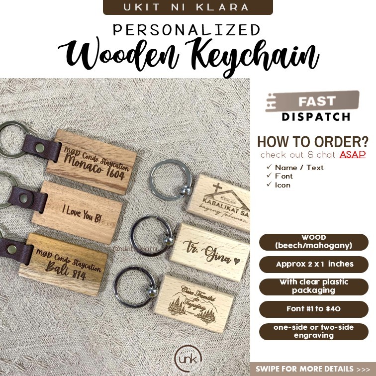 UNK - Wooden Keychain - Personalized | Ukit ni Klara | laser engraved ...