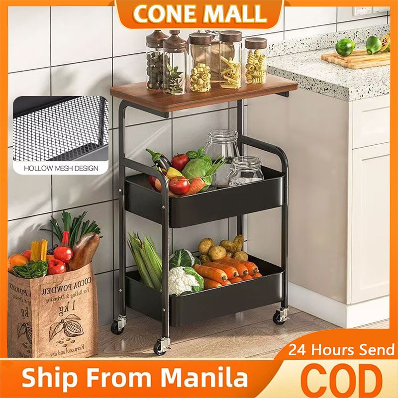 Kitchen Trolley With Wheels Shopping Cart Storage Racks Mobile ...