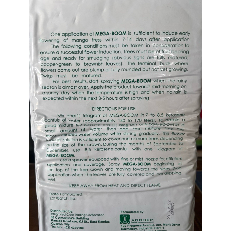 MEGA BOOM Mango Flower Inducer 1 kilo by ICTC | Shopee Philippines