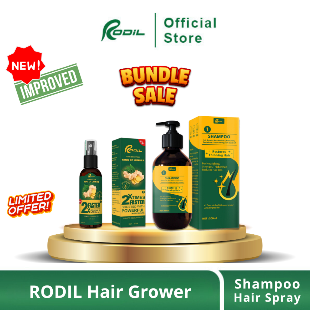 RODIL King of Ginger Hair Grower Hair Spray & Shampoo Anti Hairloss ...