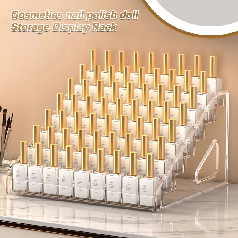 4/5/6/7 Layers Acrylic Cosmetic Nail Polish Orgaizer Display Rack ...