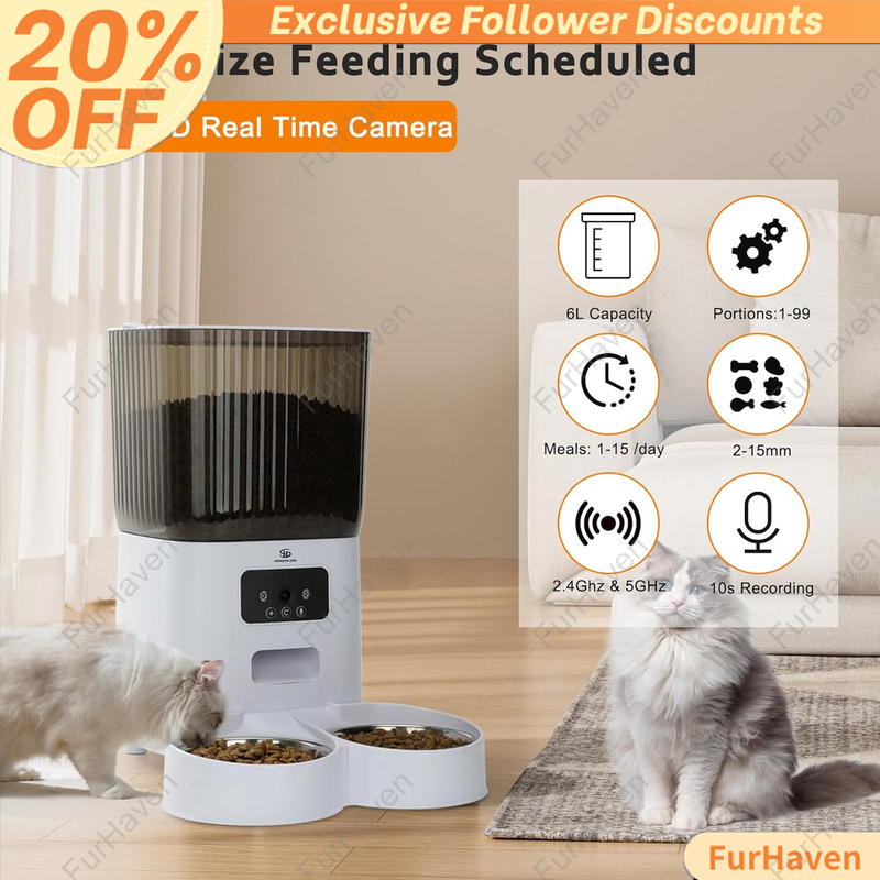 Gallery Detail: Furhaven Automatic Pet Feeder With Camera Smart Dog Feeder WiFi