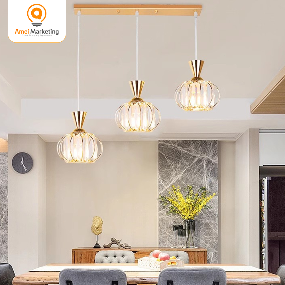 AMEI Nordic Crystal Modern Minimalist Dining Room Chandelier Luxury ...