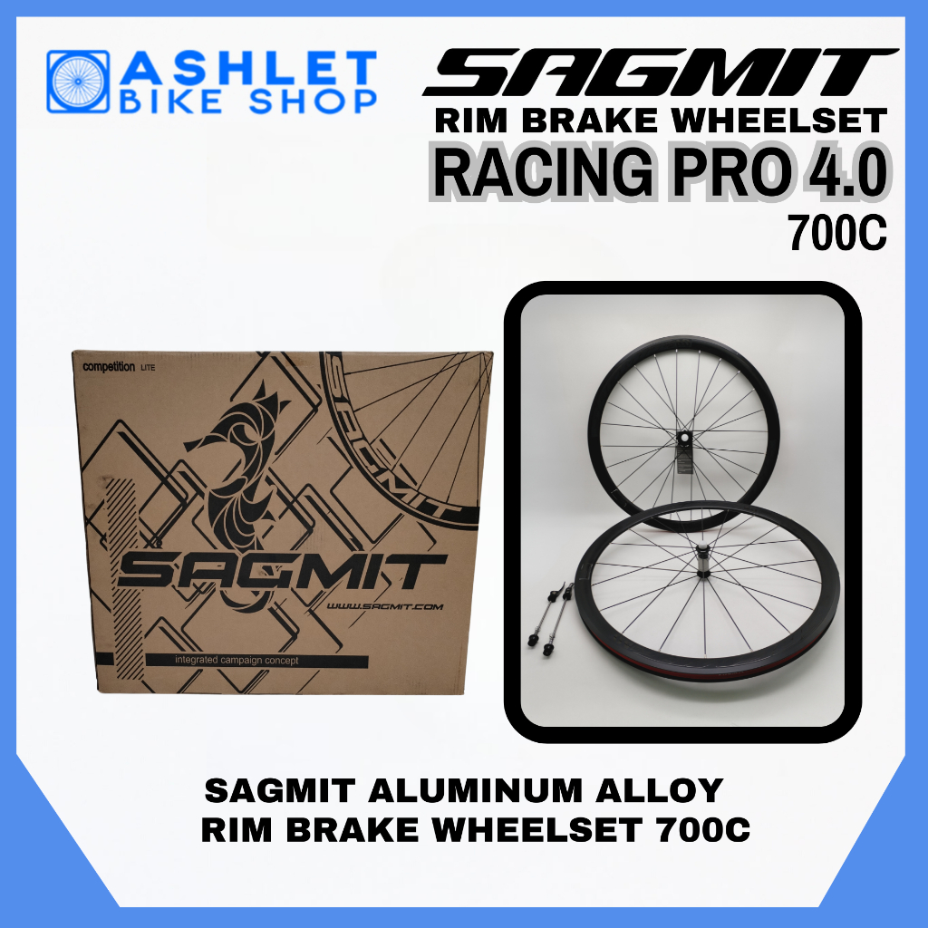 SAGMIT RACING PRO 4.0 Rim Brake Aluminum Alloy Wheelset TR QR Road Bike ...