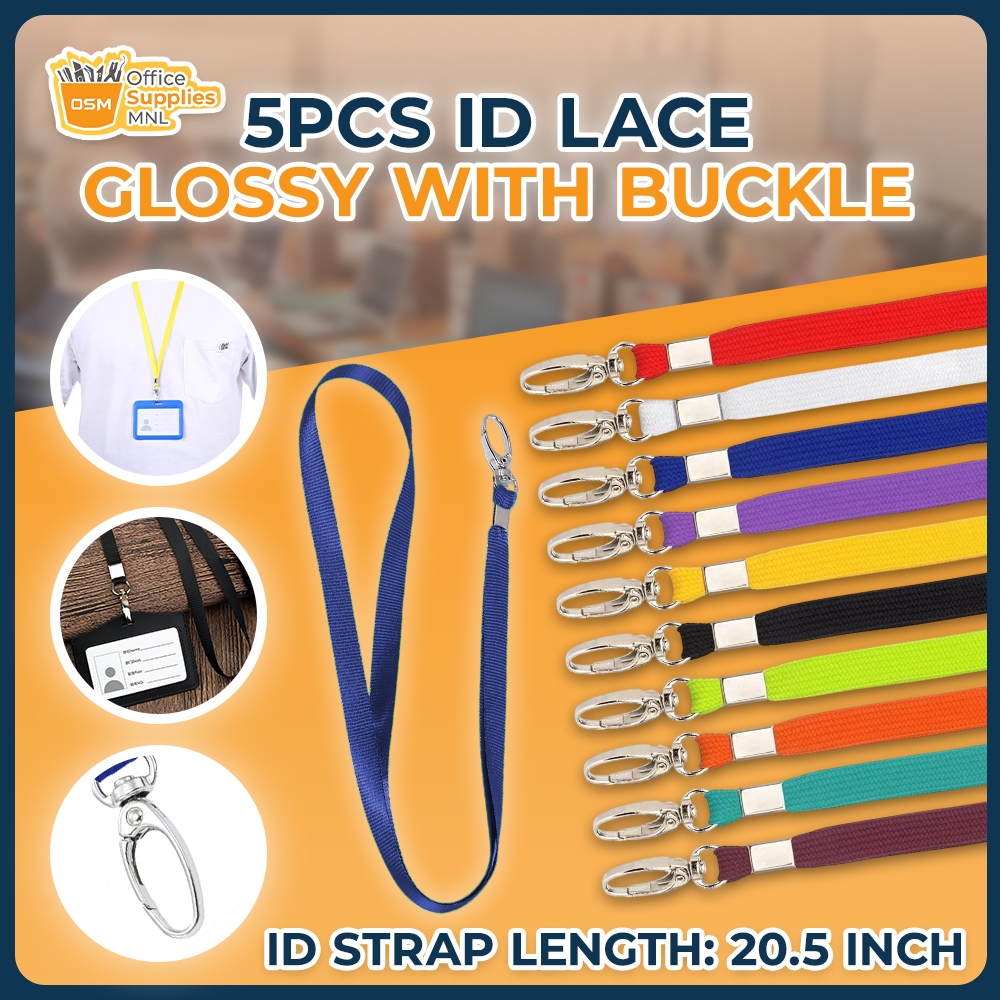5pcs ID Lace Glossy with metal buckle ID Lace Plain Glossy ID Lace ...