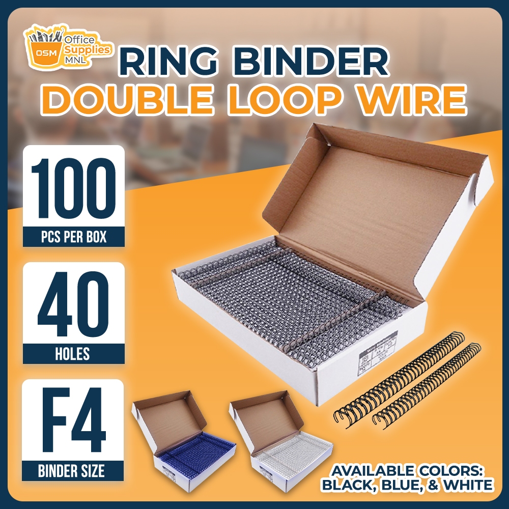 100pcs Double Loop Wire Binder F4 Legal Size (12.7mm | 1/2