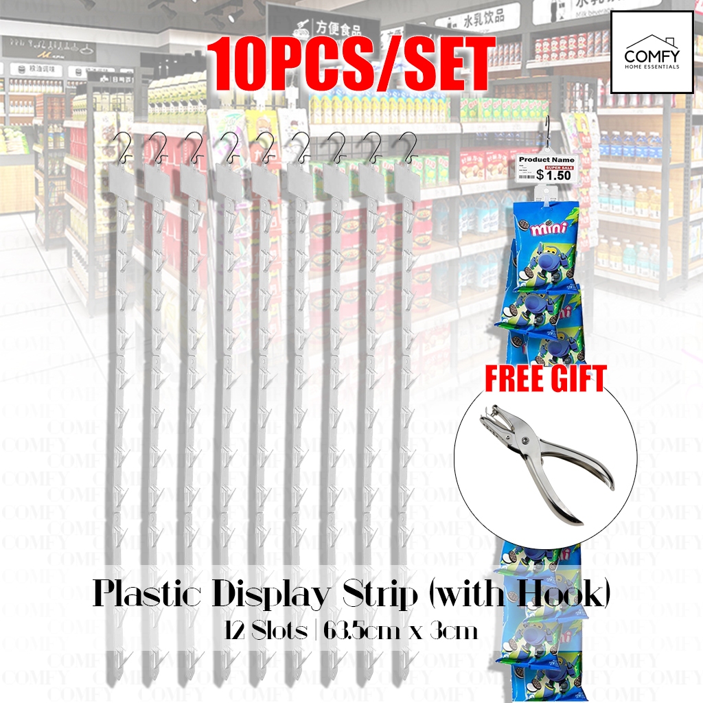 Thicken 10pcs Merchandise Snack Display Station Hanging Strips with ...