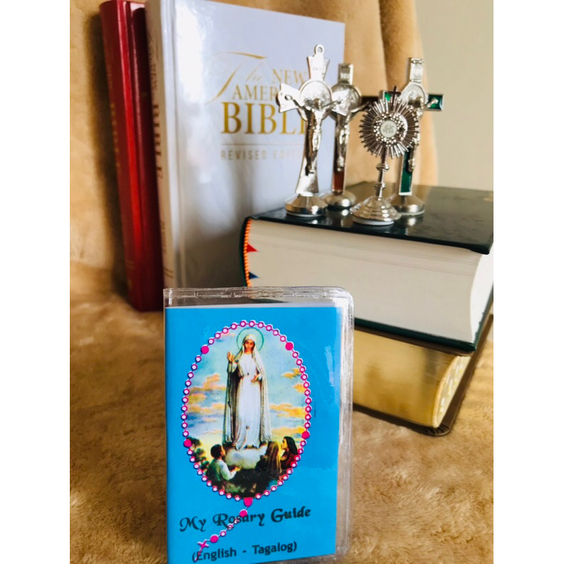 (10pcs) - Religious Mini Pocket Rosary Guide: (English - Tagalog); Size ...