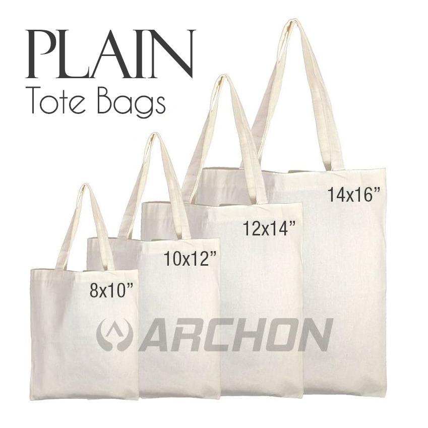 Plain Canvas Tote Bag (Katsa Bag Eco Bag) with or without Zipper