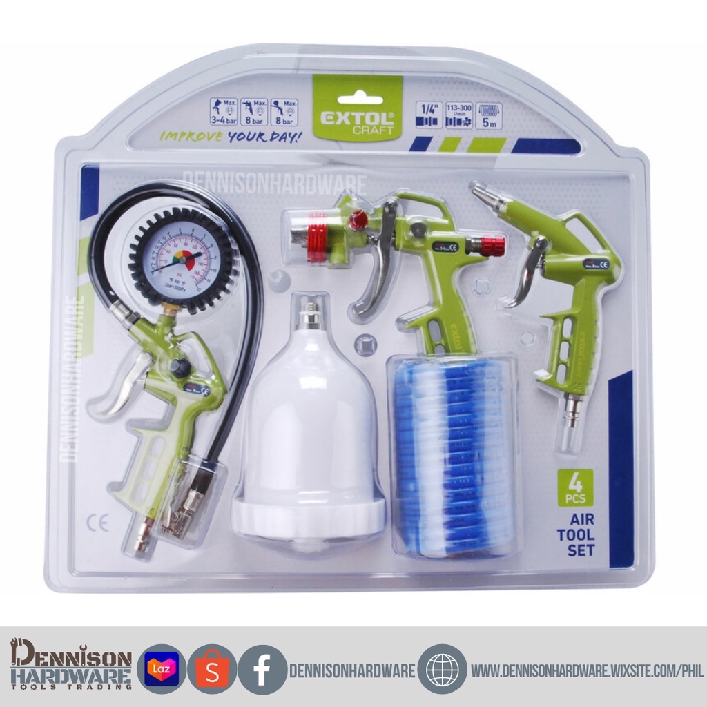 EXTOL 4PC PNEUMATIC TOOL KIT | Shopee Philippines