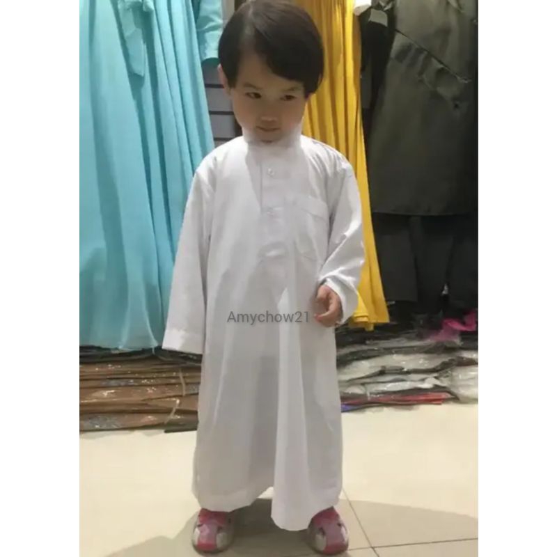 Kids White Traditional Thobe