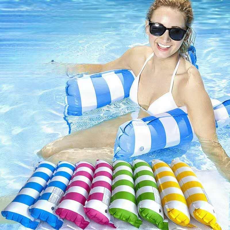 Water cloth recliner foldable inflatable back with striped float ...