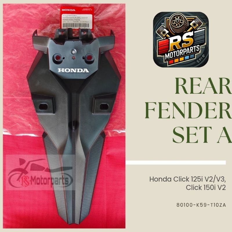 Honda Genuine Rear Fender Set A Click 125i V2&V3, Click 150i V2, 80100 ...