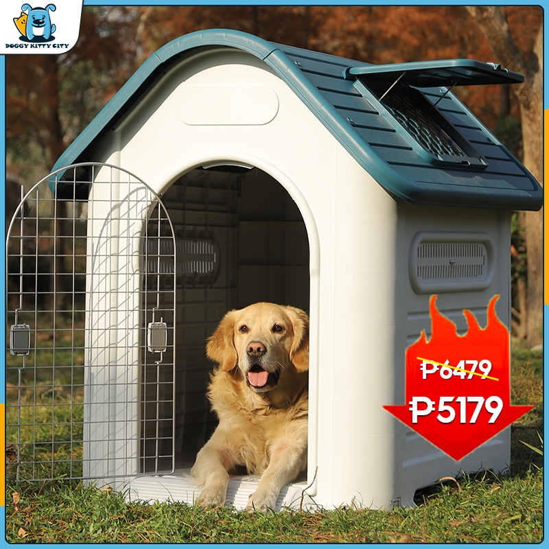 Dog House Large lnsulated Kennel Durable Plastic Dog House Medium Outdoor  Resistant Pet Crate