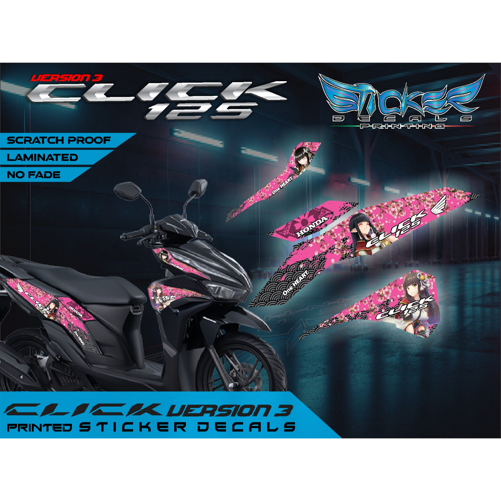 Click v3 Hinoa (Customized Design) Sticker Decals | Shopee Philippines