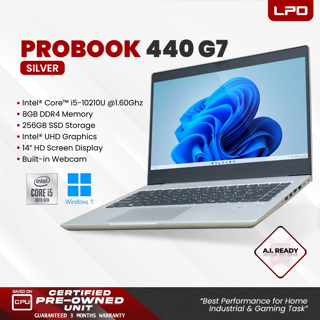 LPO HP PROBOOK 440 G7 Intel Core i5-10210U 8GB DDR4 256GB