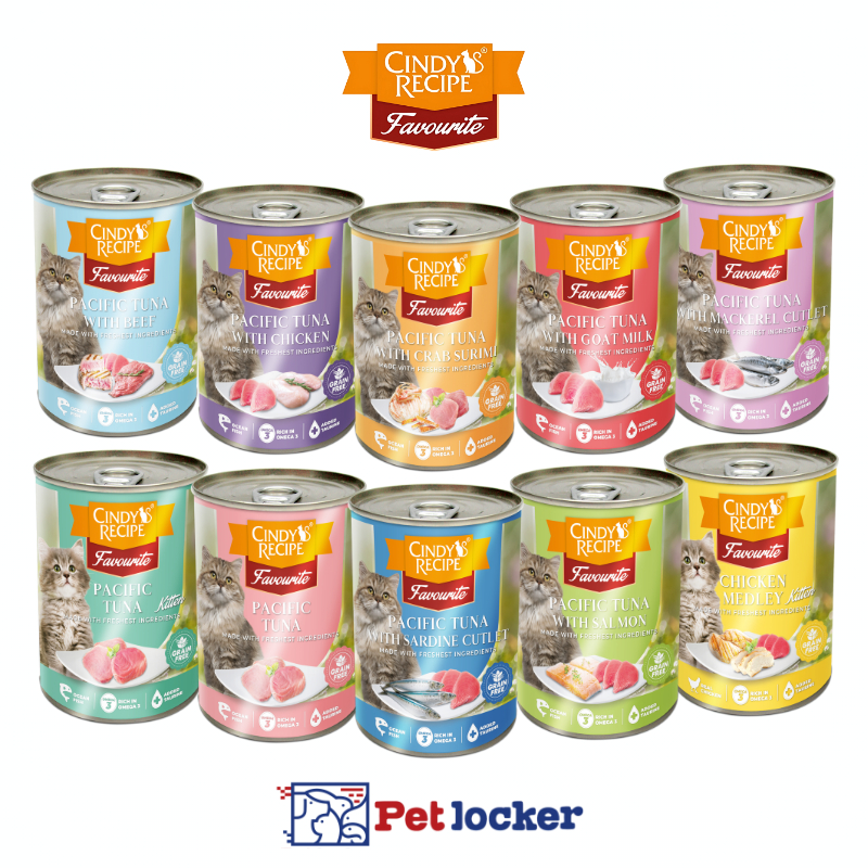 Cindy's Recipe Favourite Pacific Tuna with Crab Surimi 400g Wet Cat ...