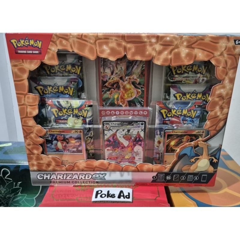 Charizard Ex Premium Collection Box 6 Packs Pokemon Tcg | Shopee ...