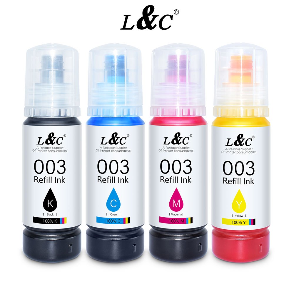 L&C 003 Ink Refill ink Dye Ink For Inkjet Printer L3110 L3116 L3210 ...