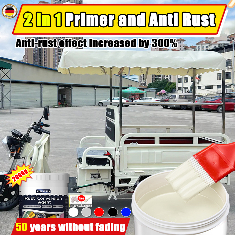 Never Rust 2 IN 1 Metal Primer Paint 2000g Anti Rust Paint for metal ...