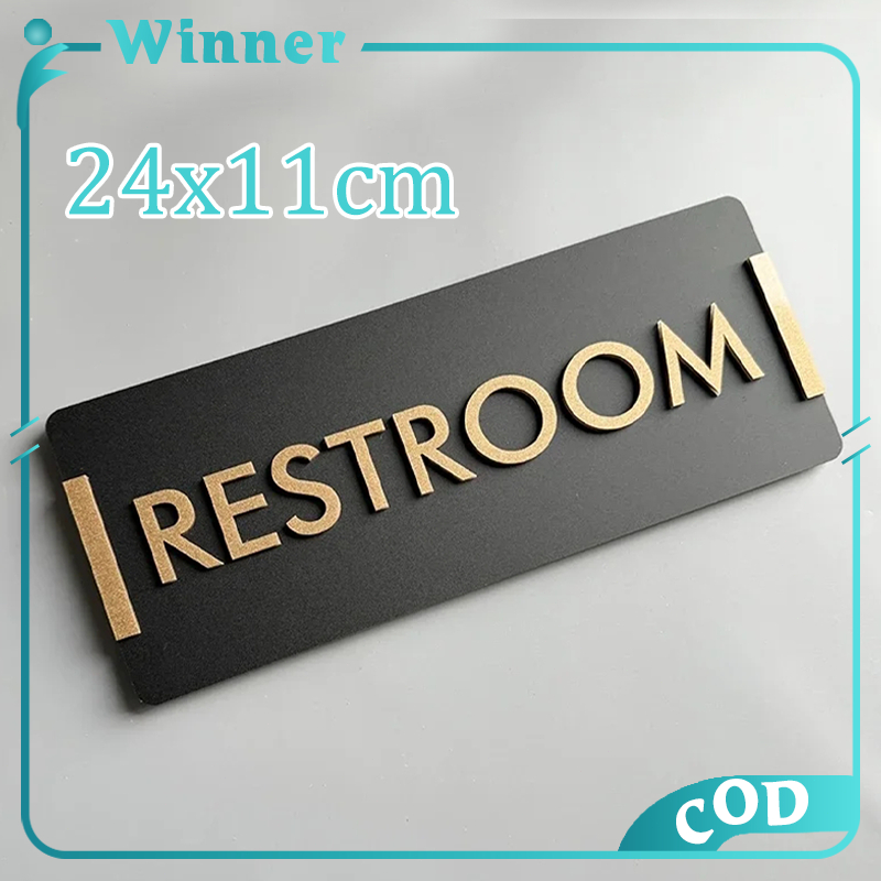 Acrylic Restroom Sign Creative Restroom Indicator Rectangular Toilet ...