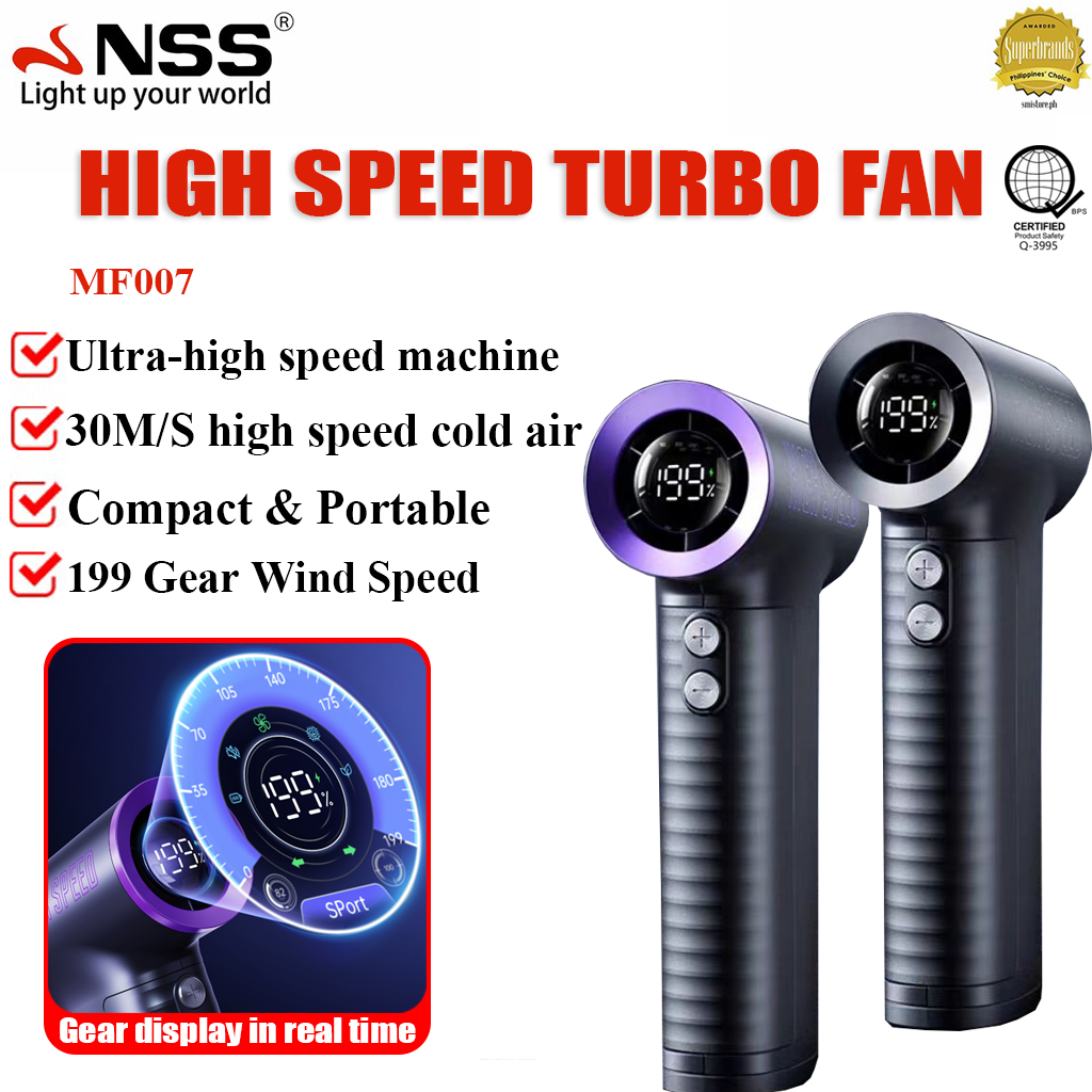 NSS Portable Cooling Turbo Fan 199Gear Strong Wind Bladeless Fan ...