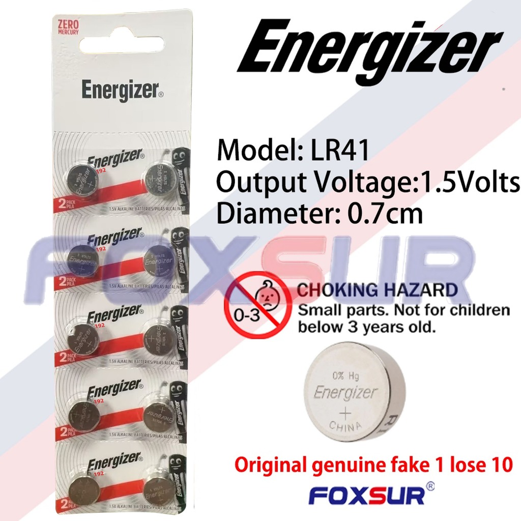 ENERGIZER LR41 192 AG3 1.5V Alkaline Battery For Watch Clocks Remote ...