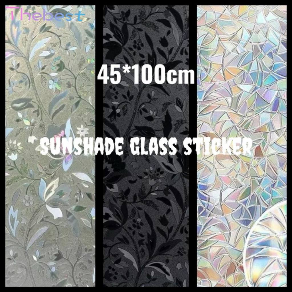 45*100cm Sunshade Glass Sticker Blackout Anti-peeping Relief Window ...