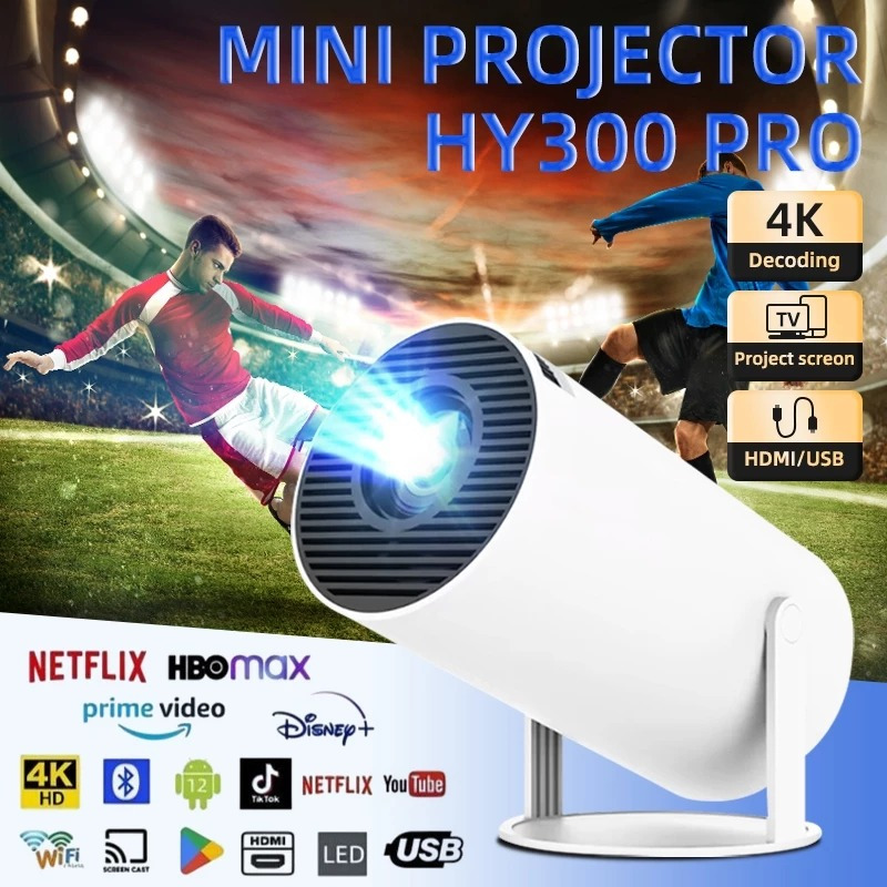 HY300 Portable Projector 4K Full HD 1080P Mini Projector For Phone With ...