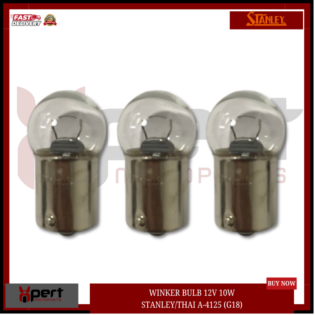 WINKER BULB 12V 10W STANLEY/THAI A-4125 (G18) (PER PIECE) | Shopee ...