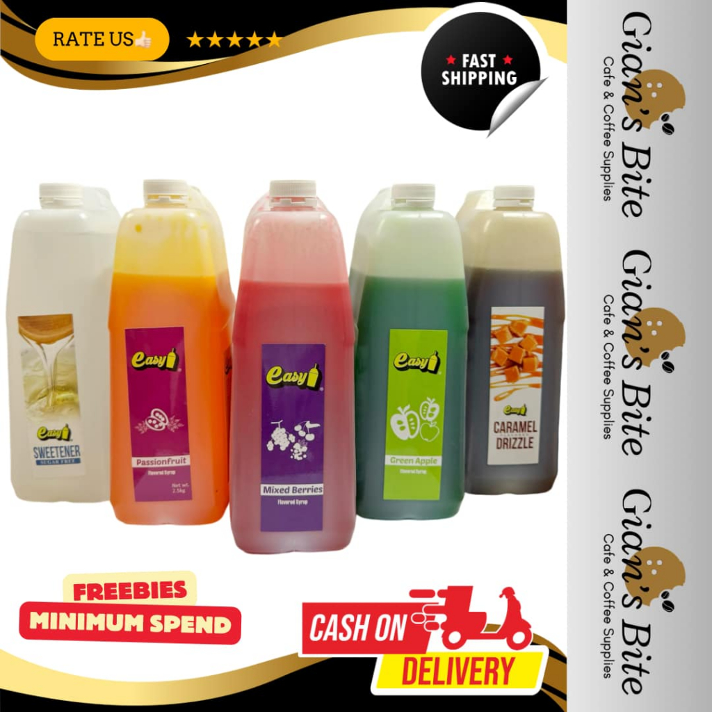 Easy Flavored Syrup for Milktea Frappe Juice 2.5Liters | Shopee Philippines