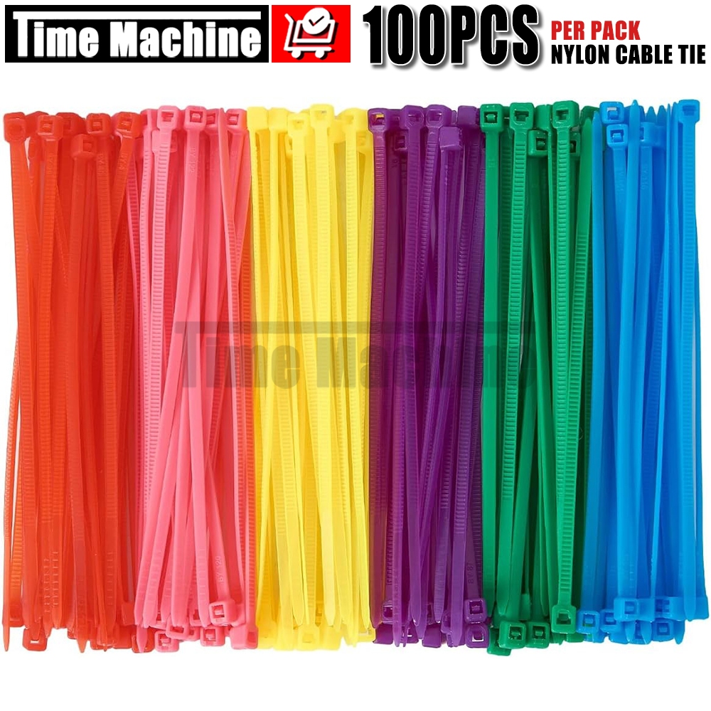 100PCS/Pack Colored Nylon Cable Ties Multipurpose Self Locking Zip Wire ...