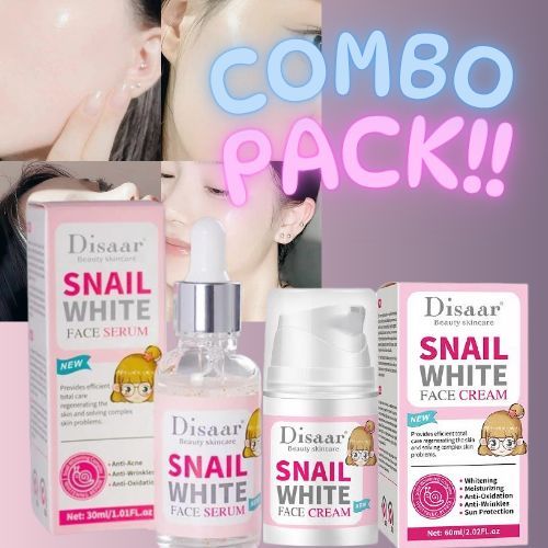 Disaar Snail White Face Serum + Face Cream Combo Pack for Skin Repair ...