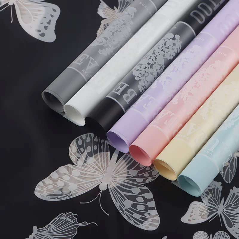 20Pcs Butterfly printing series jelly film waterproof flower packaging ...