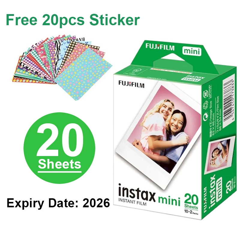 Fujifilm Instax Mini Film White Frame 20 Sheets for 8 9 11 12 40 99 EVO ...