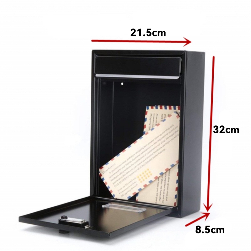 Waterproof Vintage Stainless Steel Lockable Secure Mail Letter Post Box ...