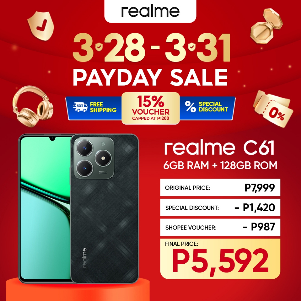 realme C61 Smartphone | 6GB+128GB / 8GB+256GB | Unisoc T612 Processor ...