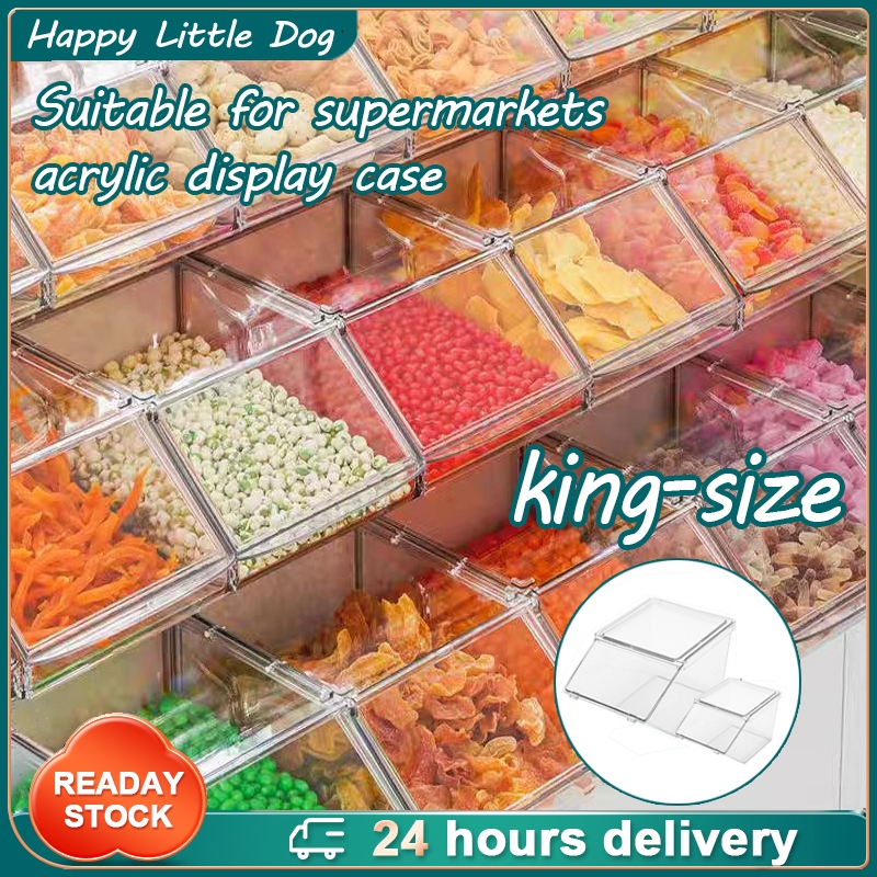 1-8PC Clear acrylic box Fliptop Lid Stackable Organizer Container Candy ...